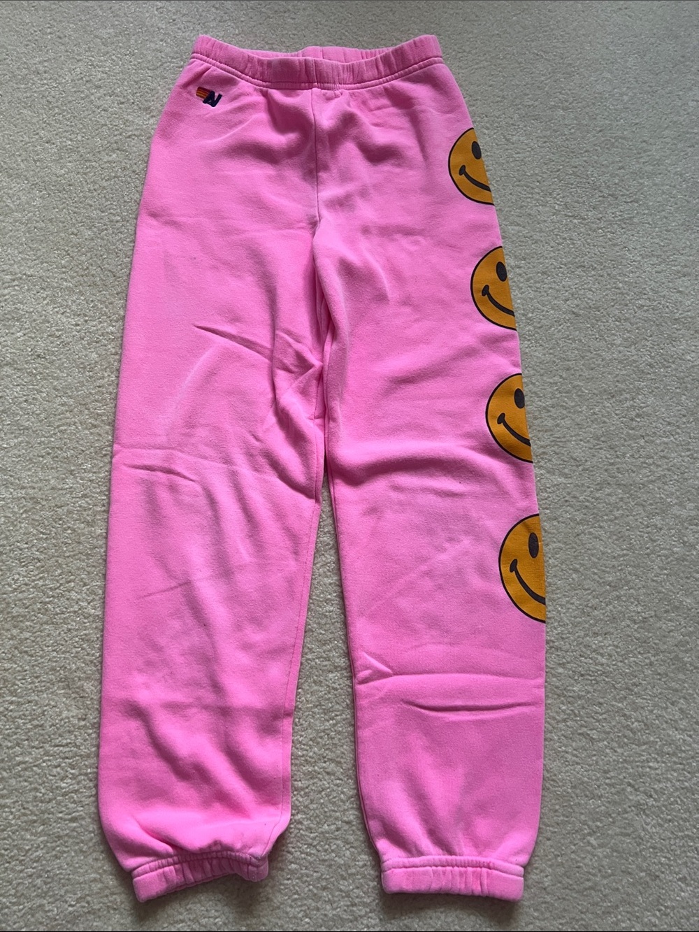 Aviator Nation Pink Smiley Face Sweatpants